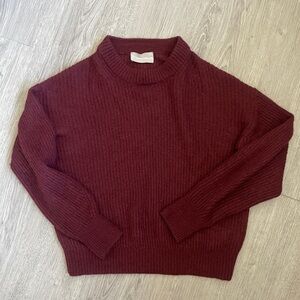 Everlane Alpaca & Wool Pullover Sweater - Wine/Maroon Color - Size Small